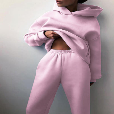Women's Casual Two-Piece Hooded Tracksuit Set